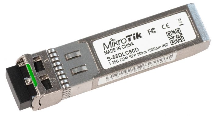 Трансивер MikroTik S-55DLC80D, SFP, 1x1000BaseZX, SM, 80км, LC