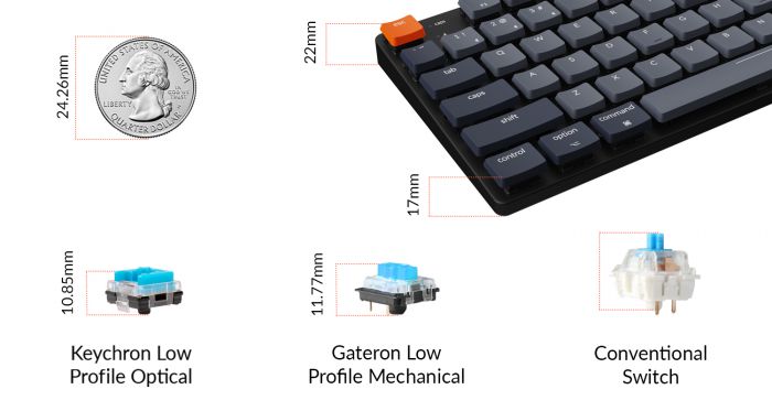 Клавіатура Keychron K1SE 87 Key Gateron Blue White Led WL UA Black