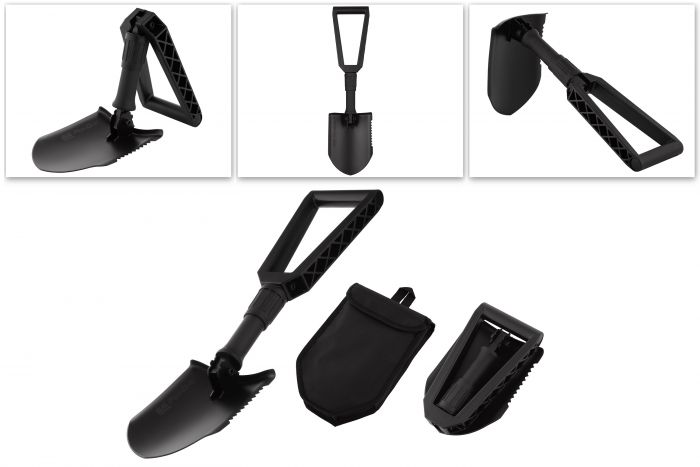 Лопата тактична 2E Fox One Black складна, 59 см, 1.1 кг