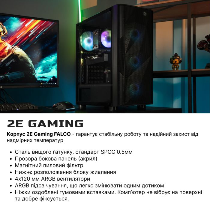 Комп’ютер персональний 2E Asus Gaming Intel i5-10400F/B560/16/500F+1000/NVD3060TI-8/FreeDos/GM3401/750W