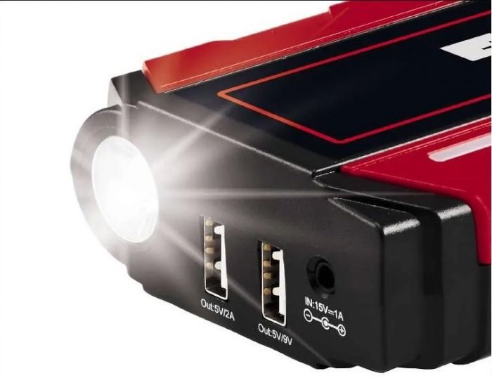 Пусковий пристрій Einhell CE-JS 12 Jump Starter Power Bank, для автомобілів, 11100мАг, 2хUSB 5В, 12В, пуск 400А