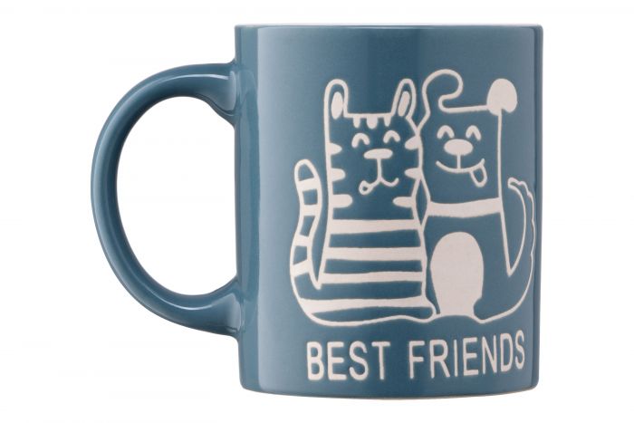 Чашка Ardesto Best friends, 330 мл, синя, кераміка