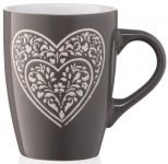 Чашка Ardesto  Heart, 330 мл, темно-сіра, кераміка