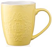 Чашка Ardesto Barocco, 330 мл, жовта, порцеляна