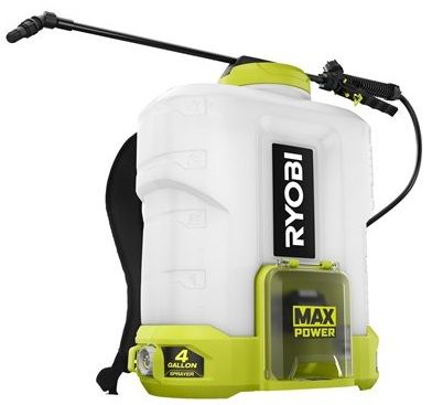Обприскувач садовий акумуляторний Ryobi RY36BPSA-0, ранцевий, MAX POWER 36В, 15л, витрата 0.6-2.5л/хв, комплект насадок, без АКБ та ЗП
