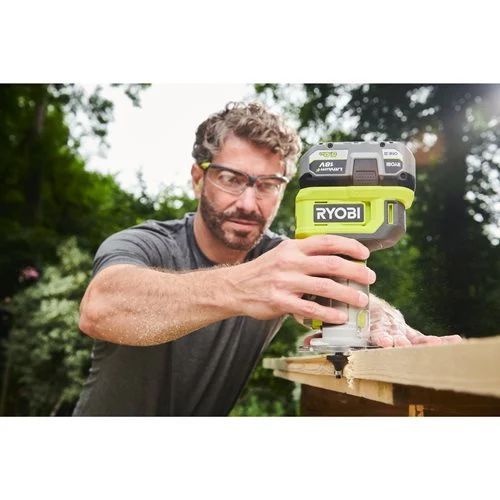 Фрезер кромковий Ryobi RTR18-0, ONE+ 18В, 1/4?, мікрорегулювання, LED підсвічування (без АКБ та ЗУ)