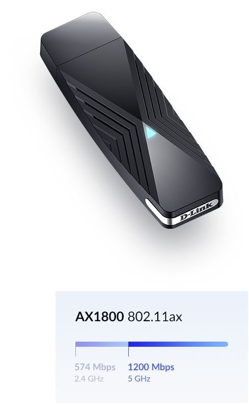 WiFi-адаптер D-Link DWA-X1850 AX1800, USB 3.2