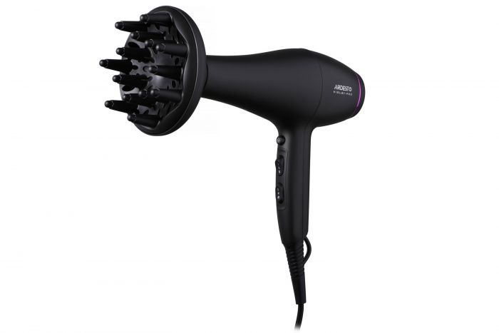 Фен ARDESTO Violet PRO HD-Y222PRO, 1850-2200Вт, 2 швидкості, 3 темп.режима, дифузор, чорний