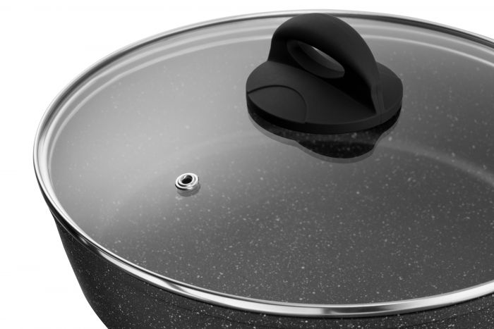 Сковорода глибока з кришкою ARDESTO Gemini Gourmet Viareggio, 26см, алюміній, чорний