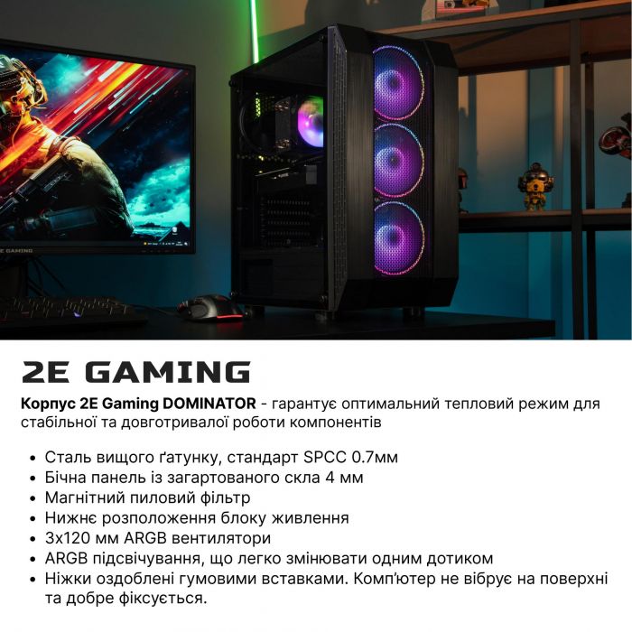 Комп’ютер персональний 2E Complex Gaming Intel i5-12400F/H610/32/500F+1000/NVD1650-4/Win11H/2E-G3305/500W