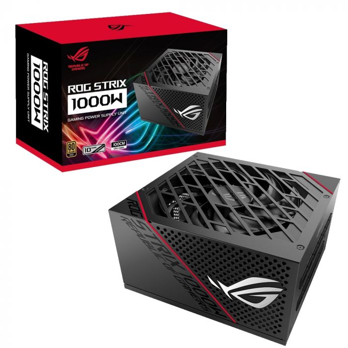 Блок живлення ASUS ROG STRIX  (1000W), >90%, 80+ Gold, 135mm, 1xMB 24pin(20+4), 2xCPU 8pin(4+4), 3xMolex, 8xSATA, 6xPCIe 8pin(6+2), Fully Modular, ROG STRIX-1000G