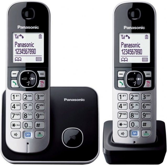 Радіотелефон DECT Panasonic KX-TG6812UAB, чорний