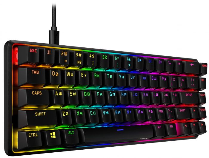 Клавіатура HyperX Alloy Origins 65 Red USB RGB ENG/RU, Black