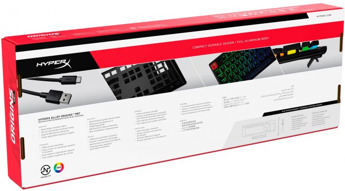 Клавіатура HyperX Alloy Origins Aqua USB RGB PBT ENG/RU, Black