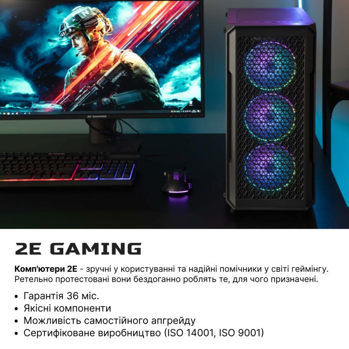 Комп’ютер персональний 2E Complex Gaming Intel i5-12400F/H610/16/500F+1000/RX6600-8/Win11H/2E-G338/600W