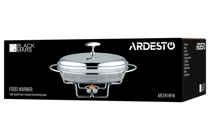 Марміт ARDESTO Black Mars, 3000л, скло, нержавіюча сталь, овальна, прозорий