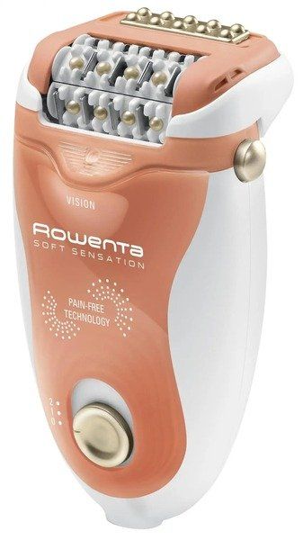 Епілятор Rowenta Soft Sensation пінцетний, від мережі, пінцет.-24, сух., насадок-4, з підсвіткою, біло-рожевий