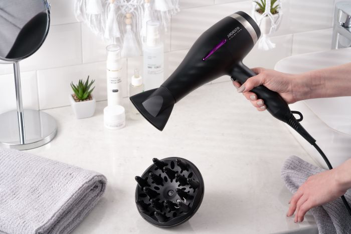 Фен ARDESTO Violet PRO HD-Y223PRO, 1850-2200Вт, 2 швидкості , 3 темп.режими, дифузор, чорний