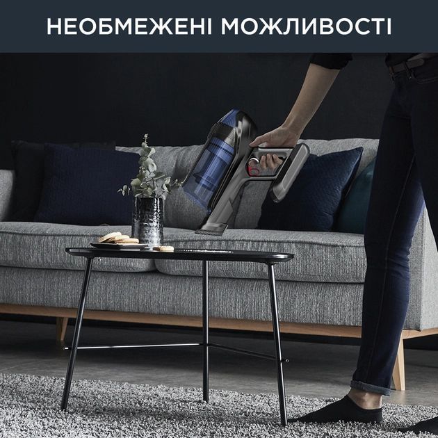 Пилосос Rowenta  безпровідний X-Force Flex 12.60 Auto Aqua , 320Вт, конт пил -0,1л, автон. робота до 45хв, вага-3кг, НЕРА, чорно-синій