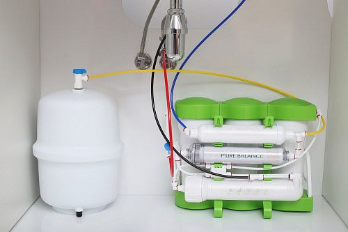 Фільтр зворотного осмосу Ecosoft P'URE Balance, мембрана 75gpd DuPont, картридж Balance збагачує воду кальцієм і магнієм, дренаж 1:1