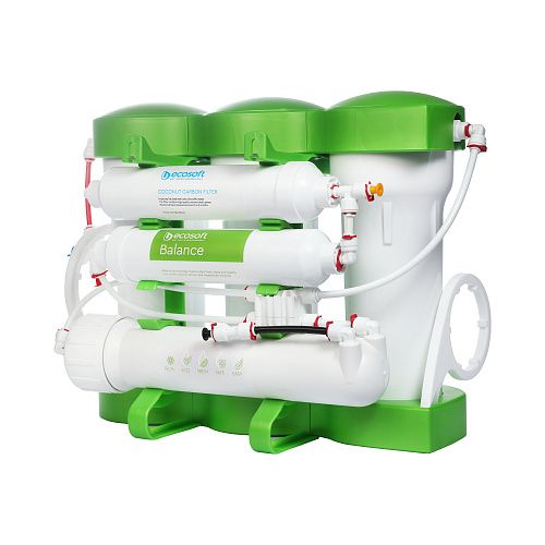Фільтр зворотного осмосу Ecosoft P'URE Balance, мембрана 75gpd DuPont, картридж Balance збагачує воду кальцієм і магнієм, дренаж 1:1