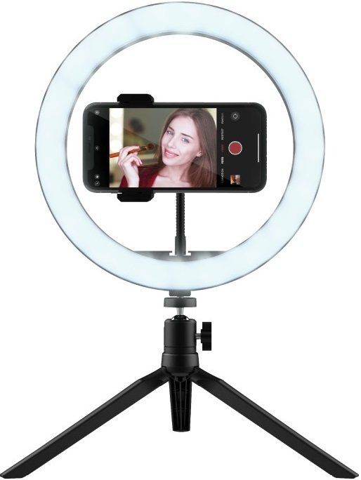 Штатив зі світлодіодним кільцем Trust MakuRing Light Vlogging kit Black