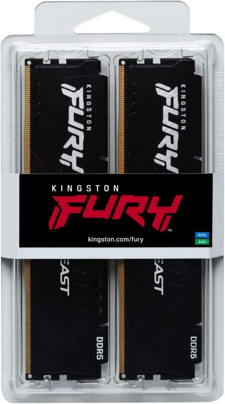 Пам'ять ПК Kingston DDR5 16GB KIT (8GBx2) 6000 FURY Beast Black