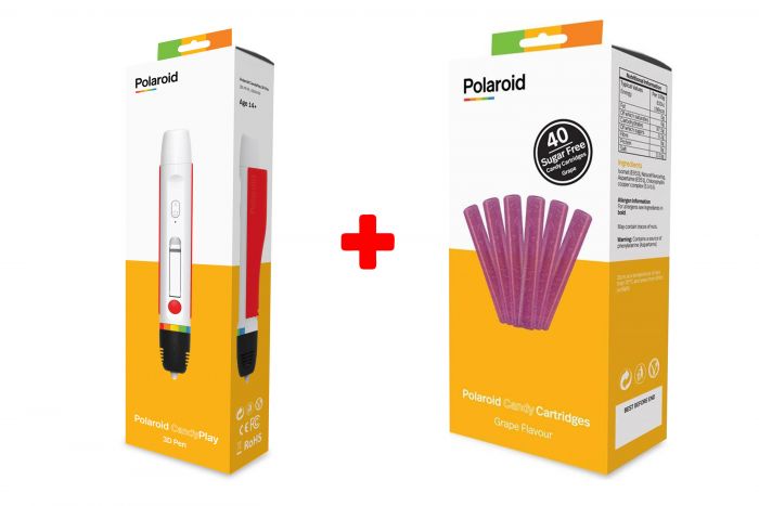Ручка 3D Polaroid Candy Pen + Набір картриджів ( 40 шт)