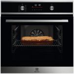 Духова шафа Electrolux електрична, 65л, A+, дисплей, конвекція, піроліз, телескопічні напрямні, чорний+нерж