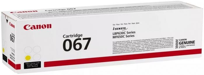 Картридж Canon 067 MF651Cw/MF655Cdw/MF657Cdw/LBP631Cw/LBP633Cdw Yellow (1250 стор.)