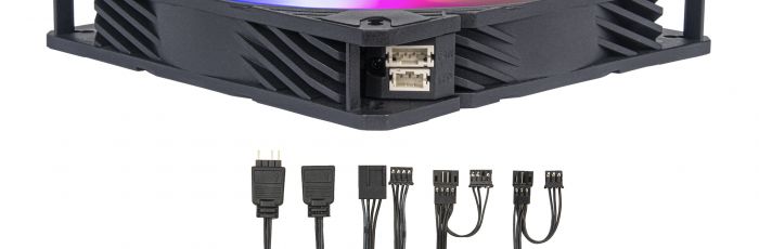 Корпусний вентилятор SilverStone Shark Force SF140B ARGB, 140mm, 2200rpm, 4pin PWM, 4-1 pin ARGB (5V LED), 38.3dBa
