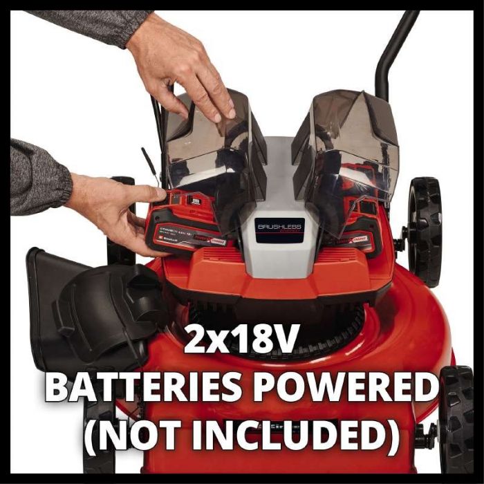 Газонокосарка акум Einhell GE-CM 36/48 Li M - Solo, 36В, PXC, 48 см, 30-75 мм, без травозбірника, мульчування, 16.9 кг (без АКБ і ЗП)