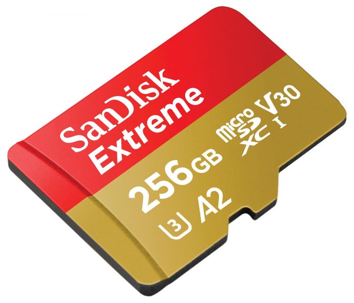 Карта пам'яті SanDisk microSD  256GB C10 UHS-I U3 R190/W130MB/s Extreme V30 + SD