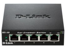Комутатор D-Link DES-105/E 5xFE, Некерований, Метал