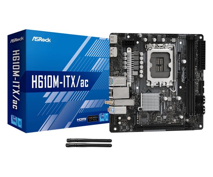 Материнська плата ASRock H610M-ITX/AC s1700 H610M 2xDDR4 HDMI mATX