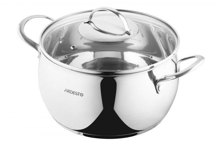 Каструля зі скляною кришкою ARDESTO Gemini Liguria, 5л, нержавіюча сталь