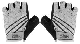 Рукавички велосипедні Neo Tools, синтетична шкіра, протиковзкі, антивібраційне набивання, р. M, білий