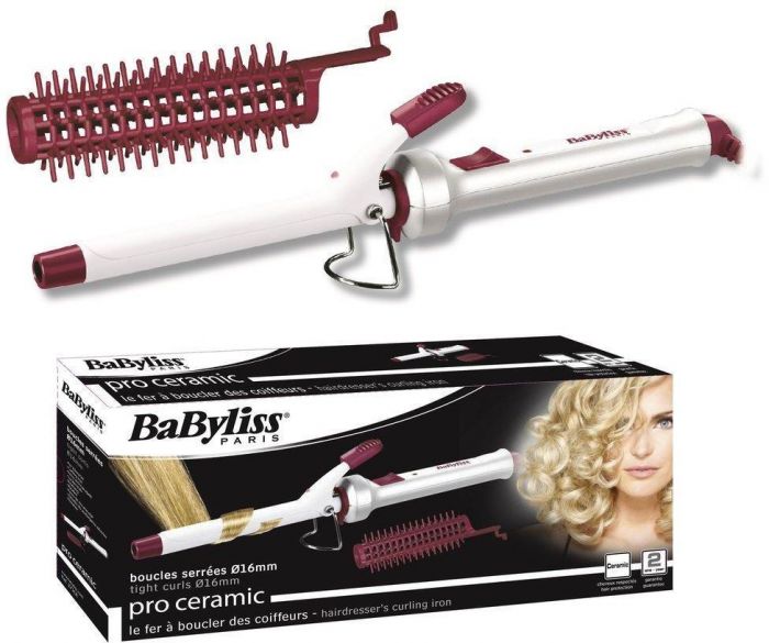Щипці для завивки Babyliss, 271CE, 16 мм, 22 Вт, біло-бордовий