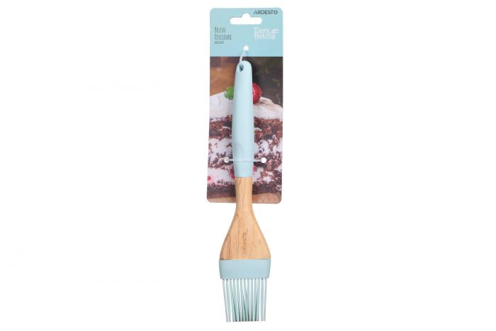 Пензлик ARDESTO Tasty Baking, 24см, силікон, дерево, блакитний