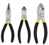 Набір шарнірно-губцевих інструментів Stanley, 3 од., Пасатижі переставні, Плоскогубці подовжені, Кусачки-бокорізи, 152 мм
