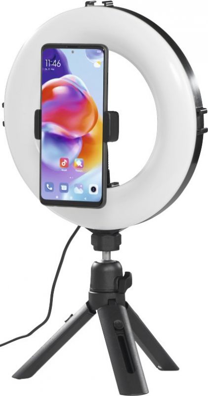 Штатив зі світлодіодним кільцем Hama SpotLight Smart 80 V2 BT Black