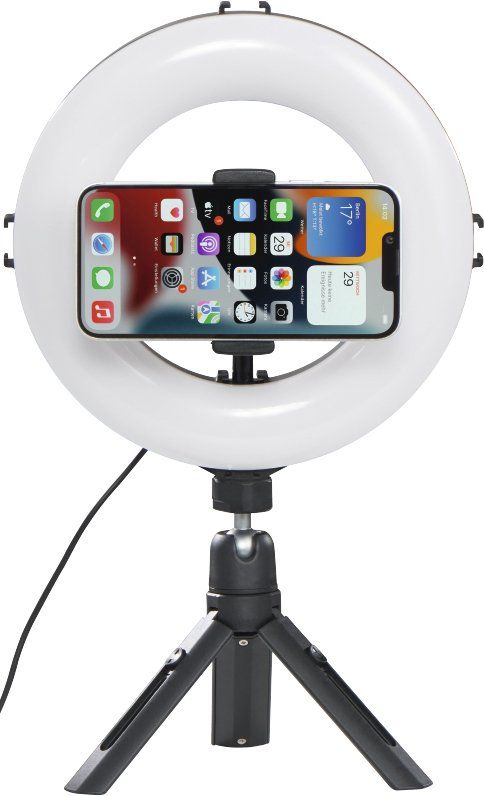 Штатив зі світлодіодним кільцем Hama SpotLight Smart 80 V2 BT Black