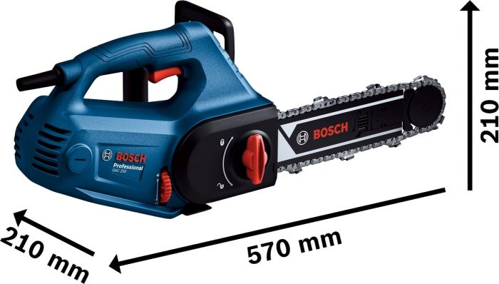 Пила для газобетонных блоків Bosch Professional GAC 250, 1200 Вт, 330 мм, 3/8, 5000 об/мин, 4.7 кг