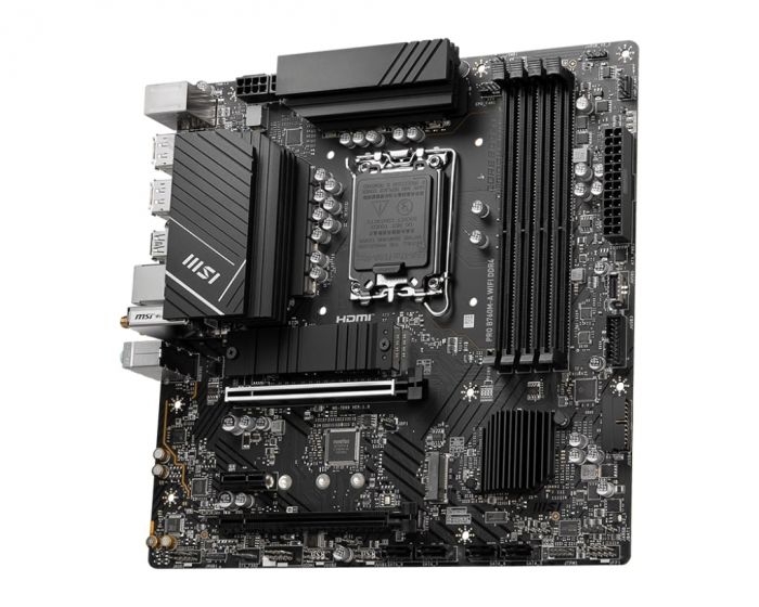 Материнcька плата MSI PRO B760M-A WIFI DDR4 s1700 B760 4xDDR4 M.2 HDMI DP WiFi BT mATX