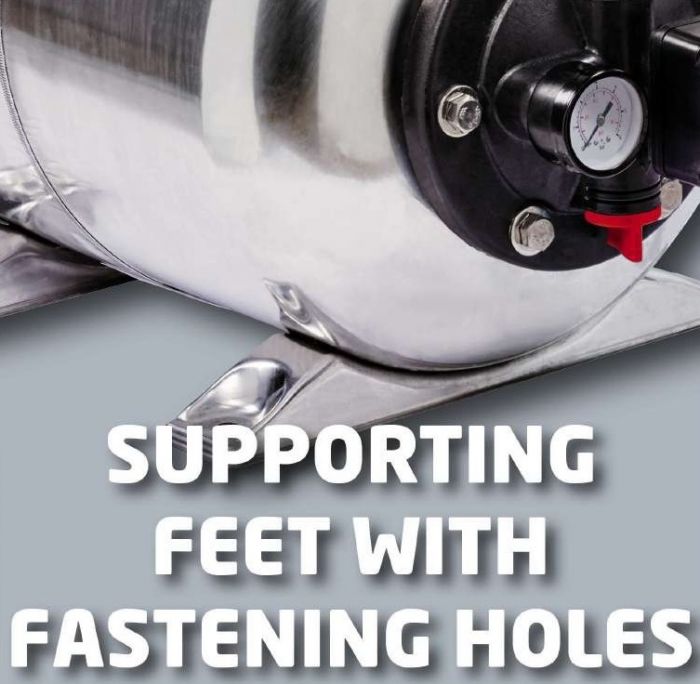 Станція насосна Einhell GC-WW 1250 NN, 1200 Вт, 5000 л/год, бак 20 л, вис. 50 м, глиб. 8 м, нержавіюча сталь, 14.7 кг