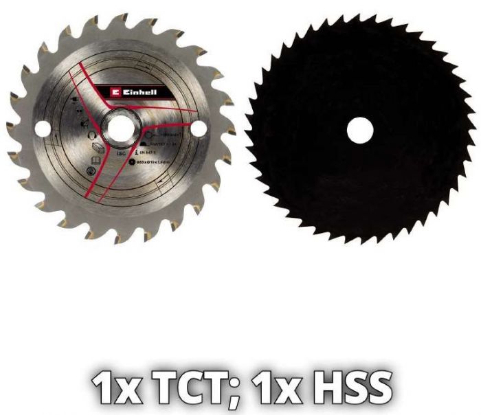 Міні-пила циркулярна Einhell TE-CS 18/89 Li - Solo акум., PXC, 18В, 3500 об/хв, диск 89х10 мм, 1.72 кг (без АКБ і ЗП)