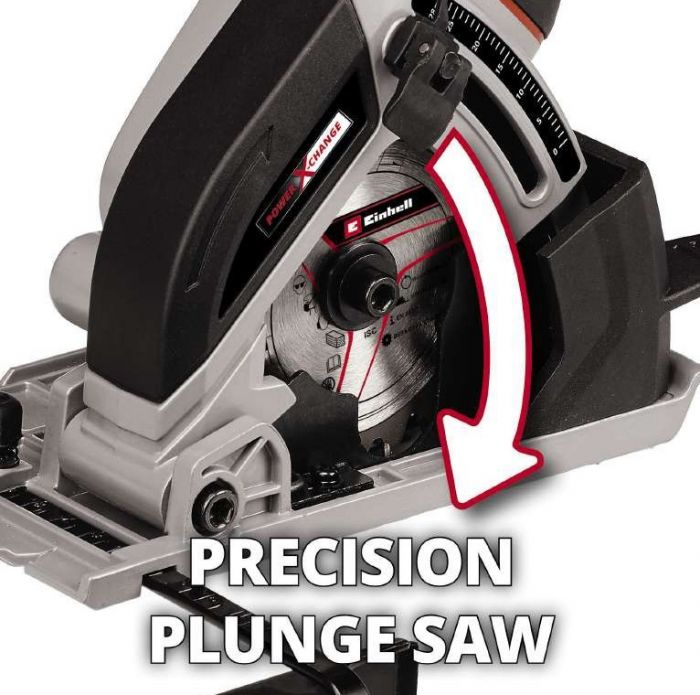 Міні-пила циркулярна Einhell TE-CS 18/89 Li - Solo акум., PXC, 18В, 3500 об/хв, диск 89х10 мм, 1.72 кг (без АКБ і ЗП)