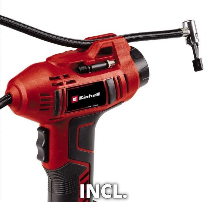 Компресор повітряний ручний Einhell CE-CC 18 Li - Solo, акумуляторний 18В PXC, до 12л/хв, 11бар, 0.76кг без АКБ та ЗП