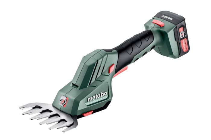Ножиці для трави акумуляторні Metabo POWERMAXX SGS 12 Q, Li-Power 18В 1*2.0Аг, лезо 11.5 см, + насадка для кустів 20см, 0.8кг