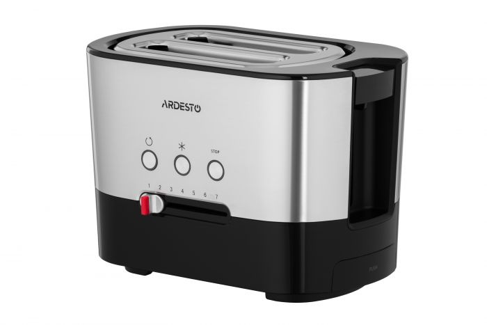 Тостер ARDESTO Steel Collection 1000Вт, метал/пластик, сріблясто-чорний